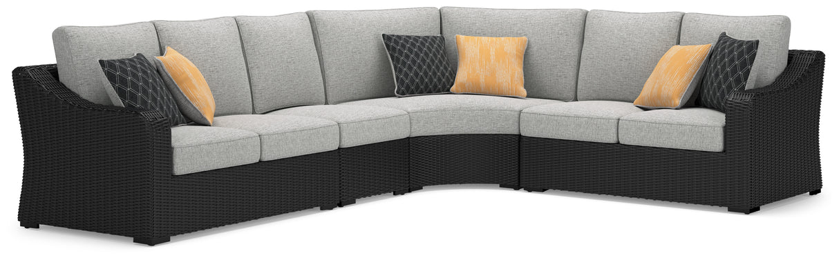 Beachcroft Black 4-Piece Outdoor Sectional from Ashley Furniture - Luna Furniture
