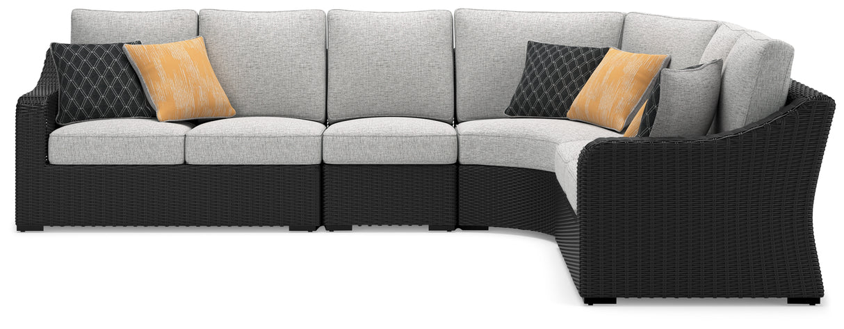 Beachcroft Black 4-Piece Outdoor Sectional from Ashley Furniture - Luna Furniture