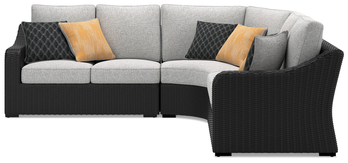 Beachcroft Black 3-Piece Outdoor Sectional from Ashley Furniture - Luna Furniture