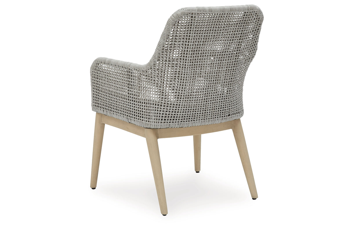 Seton Creek Gray Outdoor Dining Arm Chair from Ashley - Luna Furniture