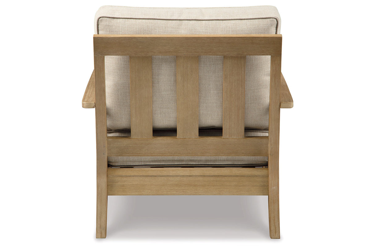 Clare View Beige Outdoor Sofa, Loveseat and Lounge Chair from Ashley - Luna Furniture