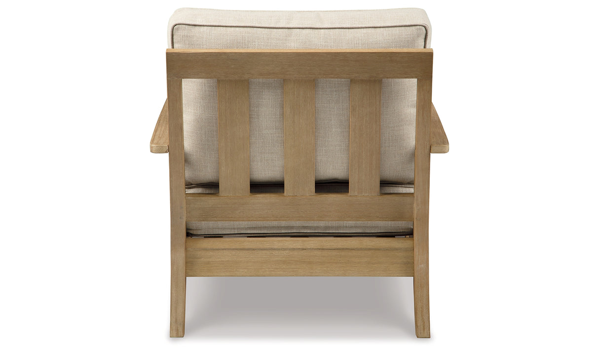 Clare View Beige Outdoor Sofa, Loveseat and Lounge Chair from Ashley Furniture - Luna Furniture