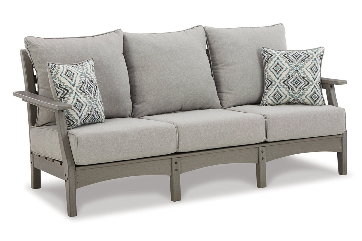 Visola Gray Outdoor Sofa, 2 Lounge Chairs and Coffee Table from Ashley - Luna Furniture
