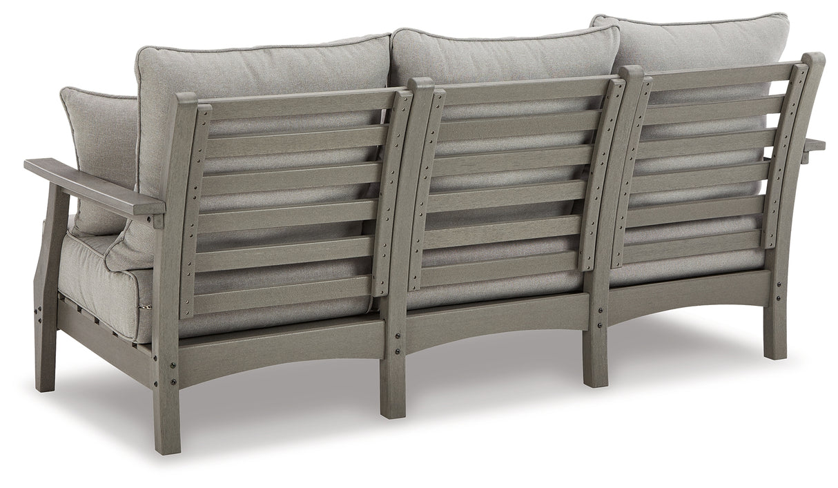 Visola Gray Outdoor Sofa with Cushion from Ashley Furniture - Luna Furniture