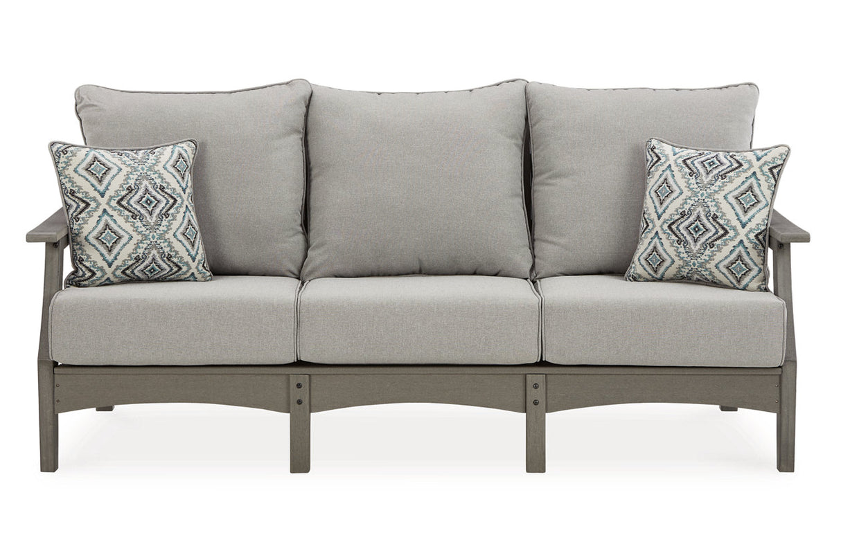 Visola Gray Outdoor Sofa, 2 Lounge Chairs and Coffee Table from Ashley - Luna Furniture