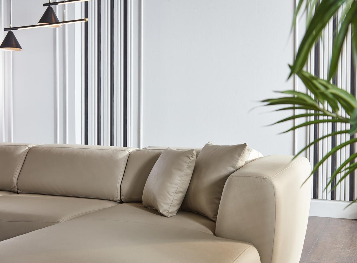 Picasso Santa Glory Cream RAF Chaise Sleeper Sectional from Bellona - Luna Furniture