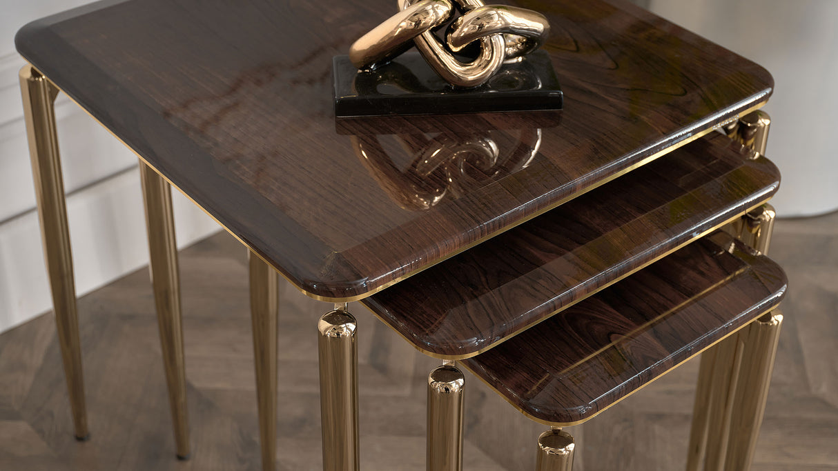 Plaza Walnut Nesting Table from Bellona - Luna Furniture
