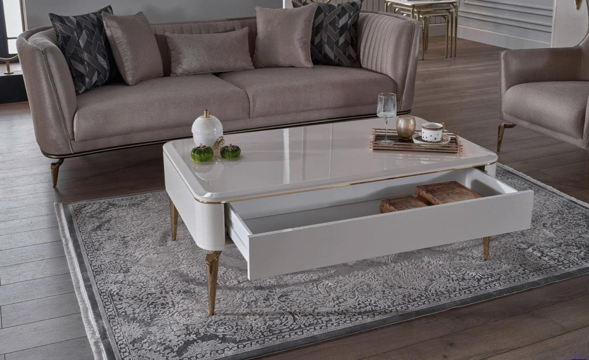 Plaza Ivory Coffee Table from Bellona - Luna Furniture