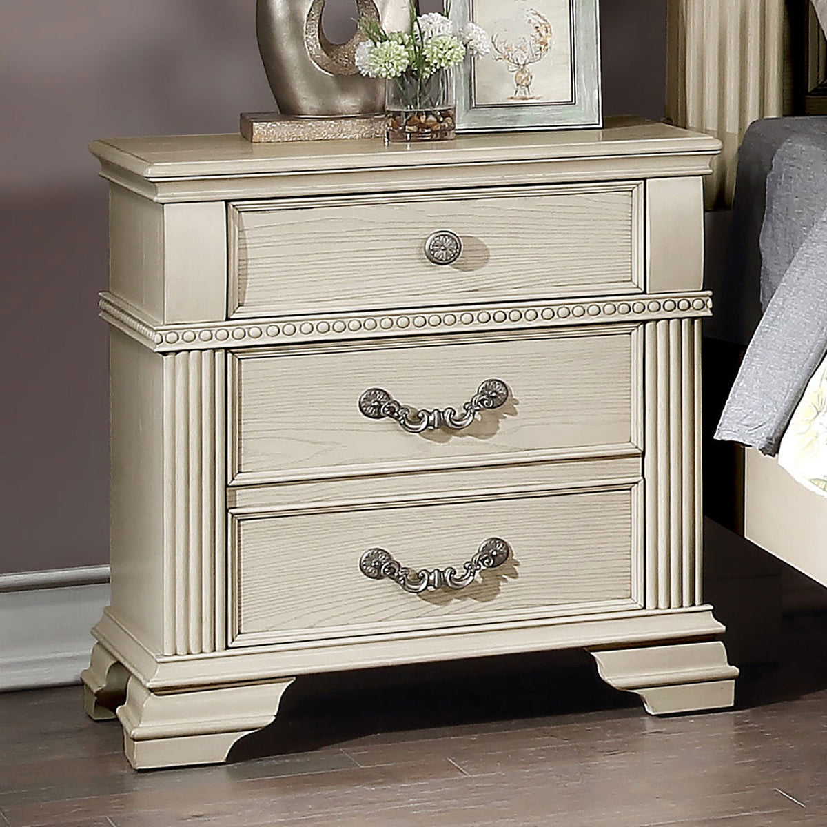 Pamphilos Antique White Traditional Bedroom Set from Furniture of America - Luna Furniture