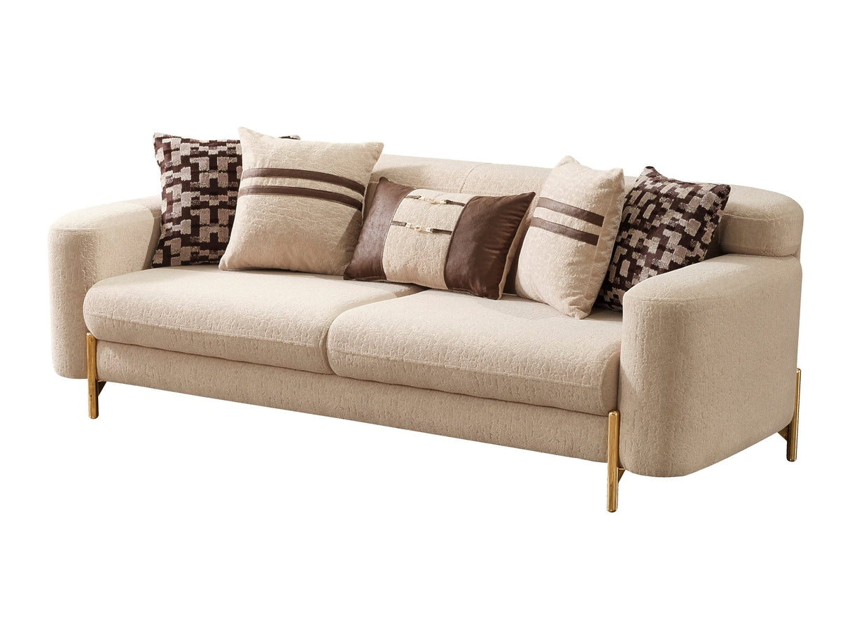 Shelby Stationary Sofa in Beige from Furnia - Luna Furniture