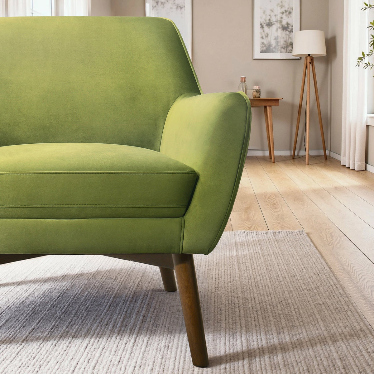 Panom Pistacho Green Velvet Lounge Chair from Ashcroft Furniture - Luna Furniture