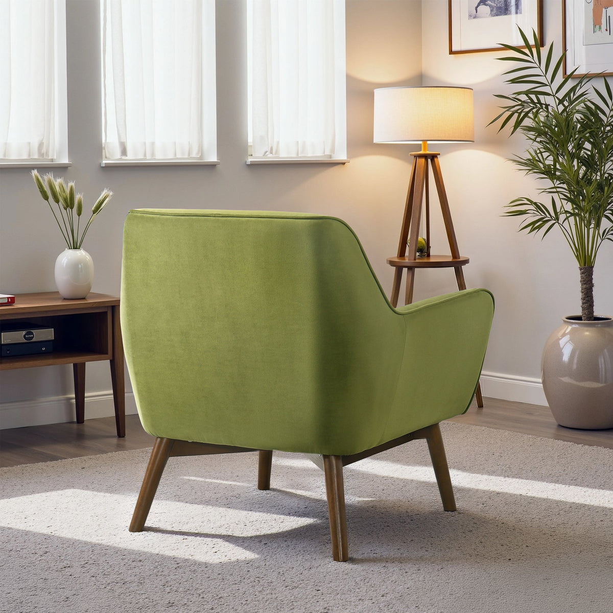 Panom Pistacho Green Velvet Lounge Chair from Ashcroft Furniture - Luna Furniture