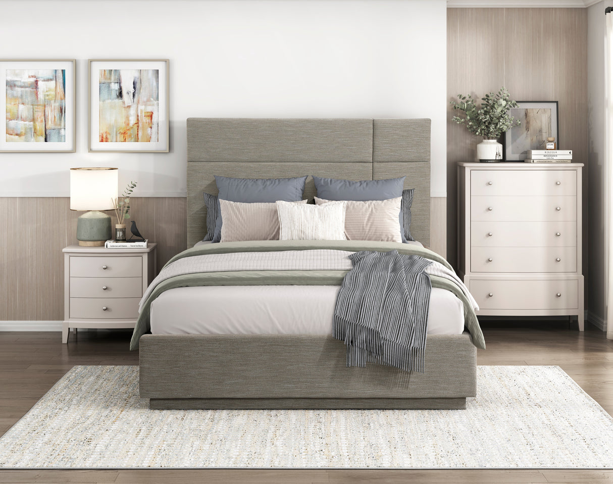 Paola Forest Green Eastern King Upholstered Platform Bed from Homelegance - Luna Furniture