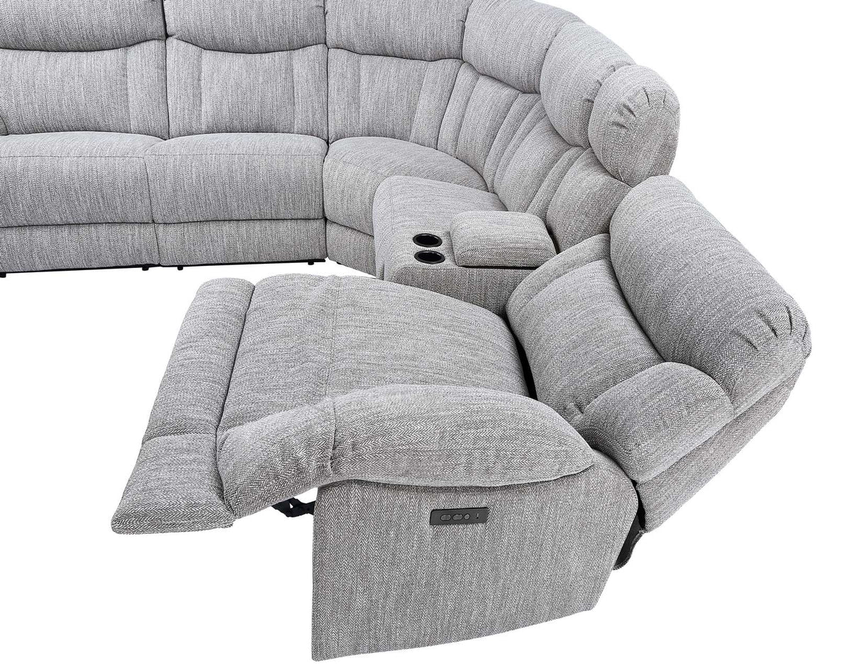 Park City Pearl Silver 6-Piece Dual Power Reclining Sectional from Steve Silver - Luna Furniture