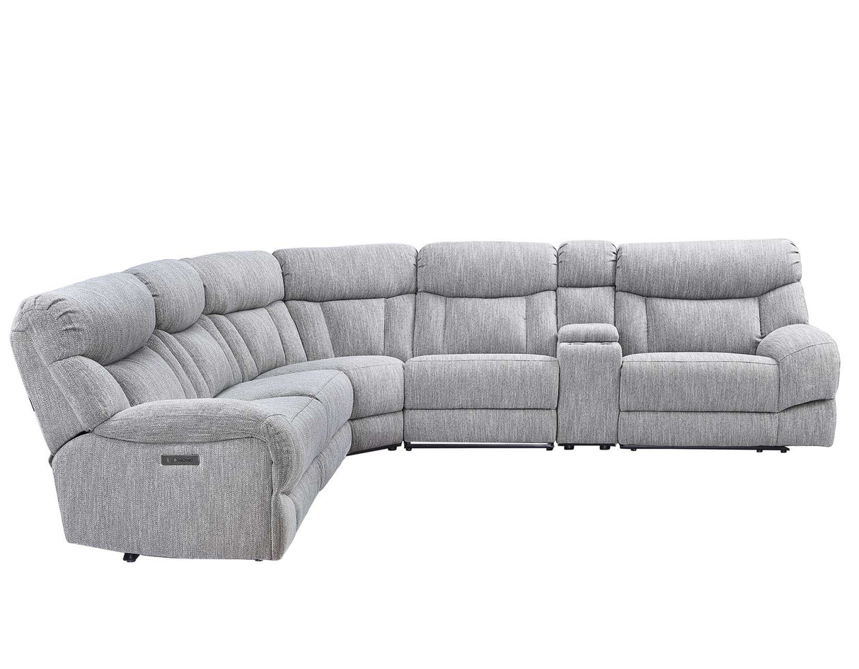 Park City Pearl Silver 6-Piece Dual Power Reclining Sectional from Steve Silver - Luna Furniture