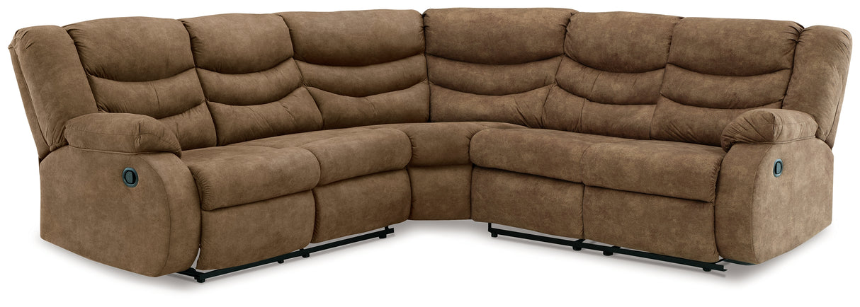 Partymate 2-Piece Sectional with Recliner in Brindle from Ashley Furniture - Luna Furniture