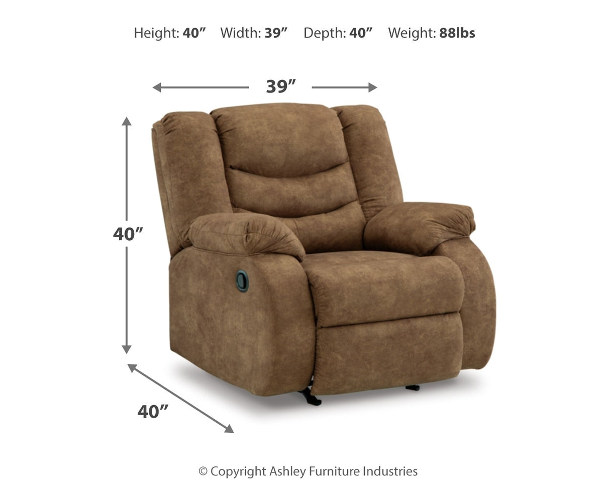 Partymate 2-Piece Sectional with Recliner in Brindle from Ashley Furniture - Luna Furniture
