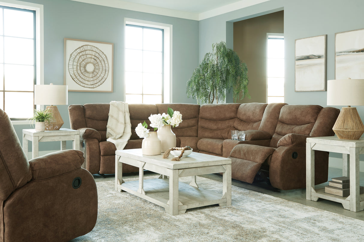 Partymate 2-Piece Sectional with Recliner in Brindle from Ashley Furniture - Luna Furniture