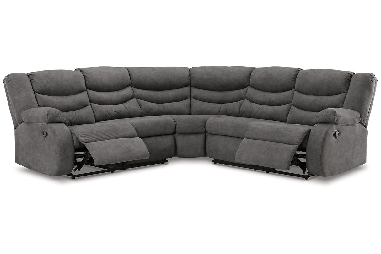 Partymate Slate 2-Piece Reclining Sectional from Ashley Furniture - Luna Furniture