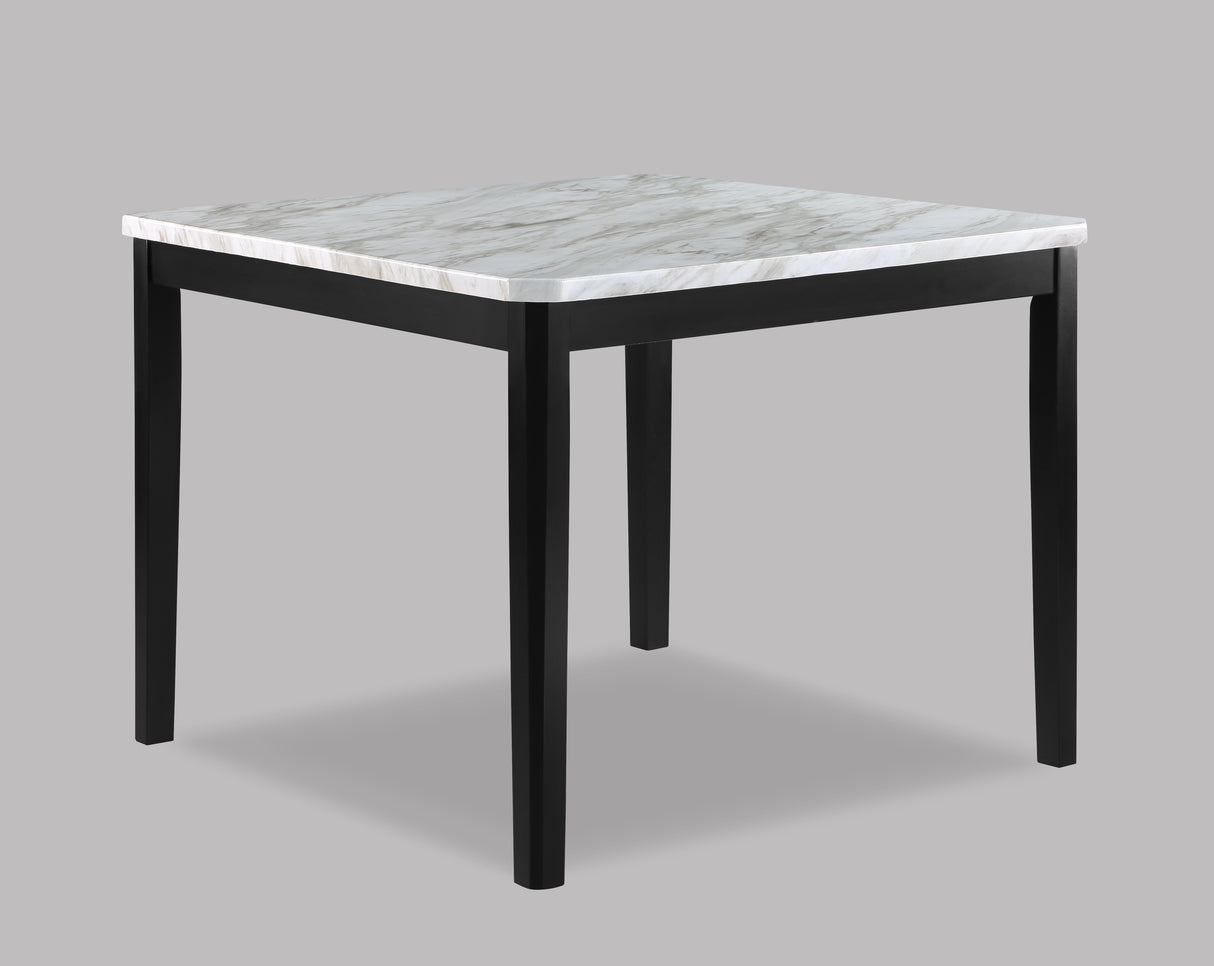 Pascal White/Black Faux Marble-Top Counter Height Table from Crown Mark - Luna Furniture