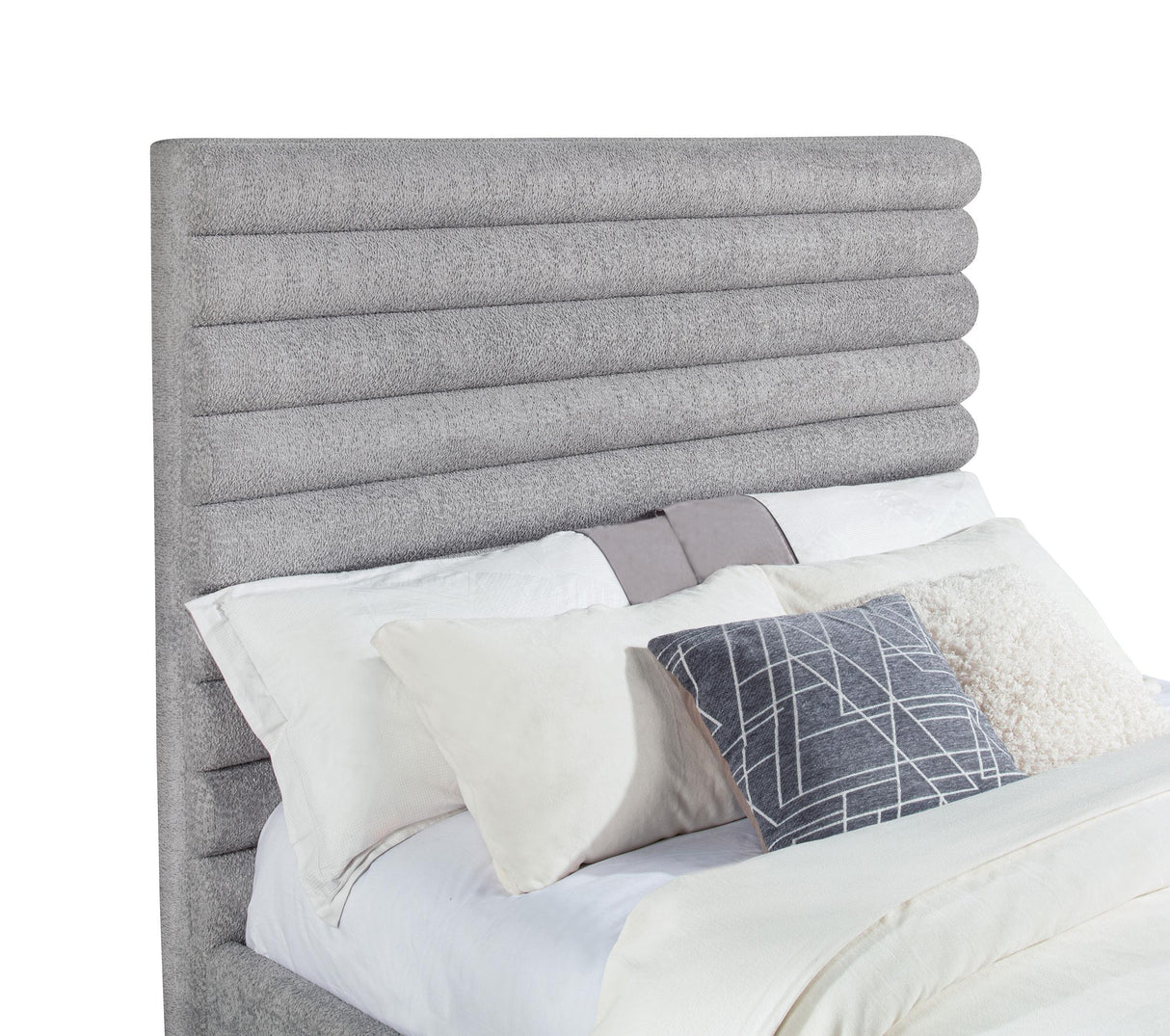 Patricia Gray Boucle Upholstered California King Bed from Coaster - Luna Furniture