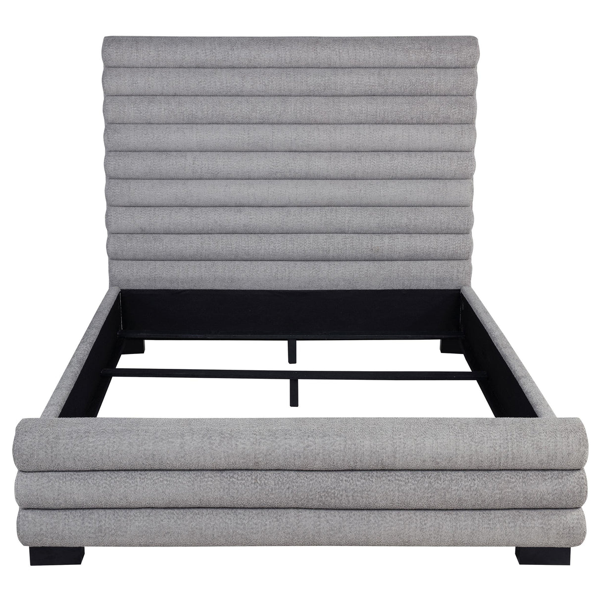 Patricia Gray Boucle Upholstered Eastern King Bed from Coaster - Luna Furniture
