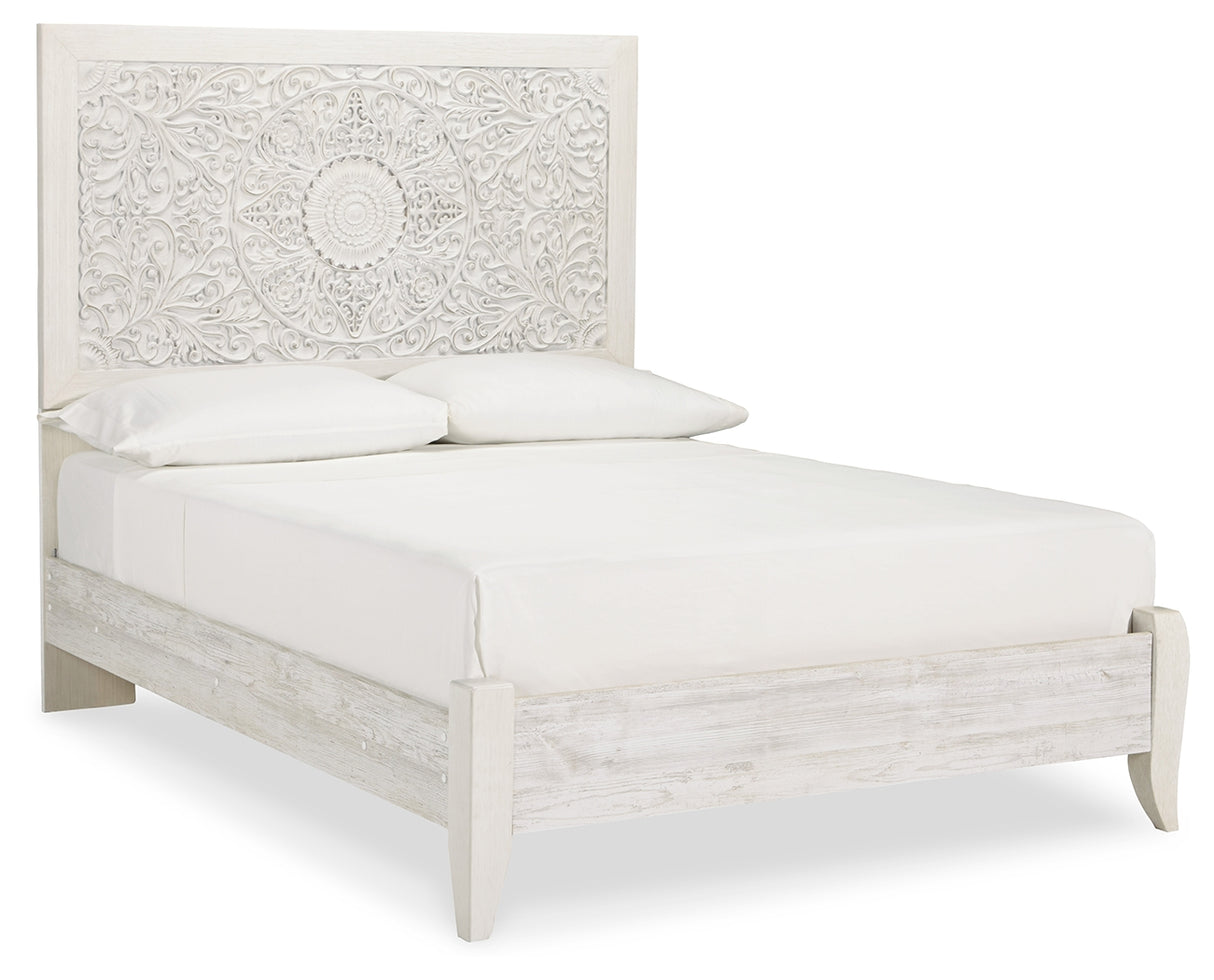 Paxberry Whitewash Full Panel Bed, Dresser and Nightstand from Ashley - Luna Furniture