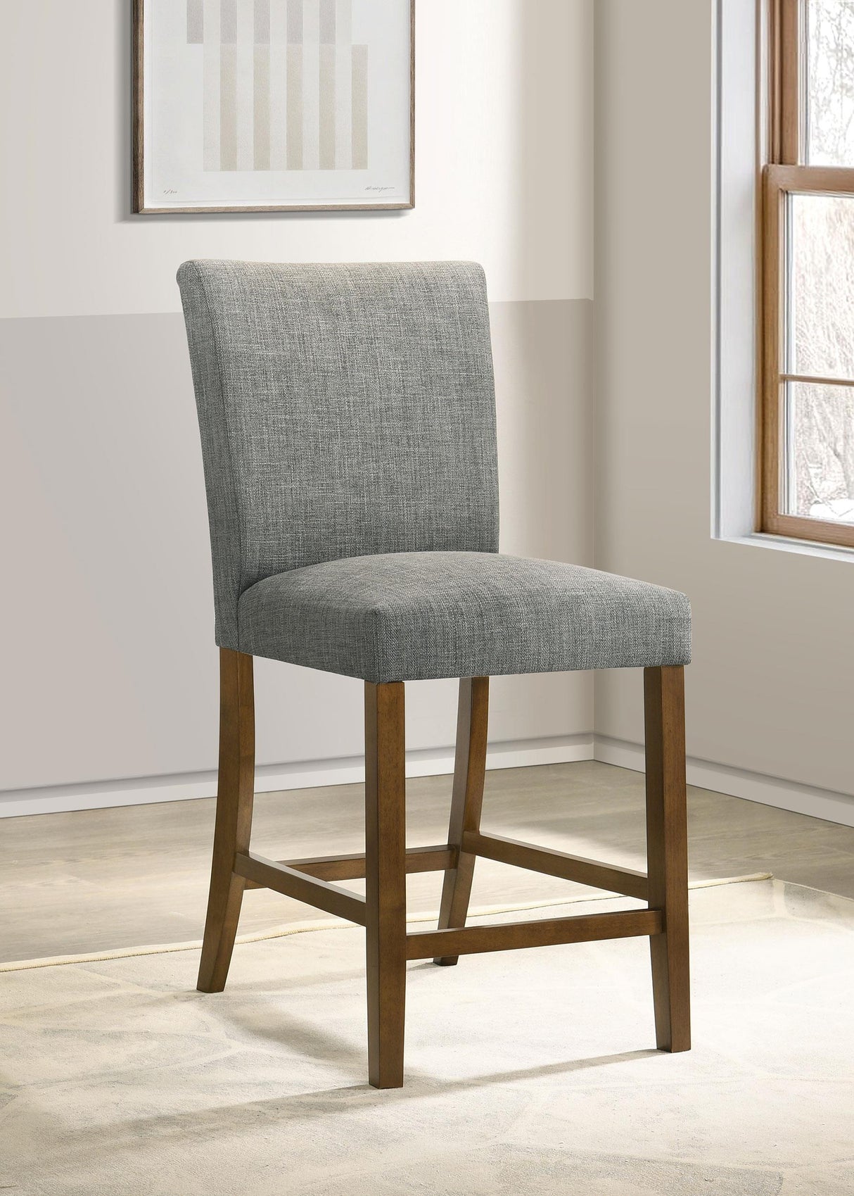 Paxton Gray Upholstered Counter Height Dining Chair, Set of 2 from Coaster - Luna Furniture