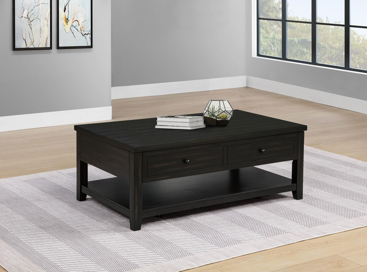 Payne Distressed Java 48-inch Mobile Lift Top Coffee Table from Coaster - Luna Furniture