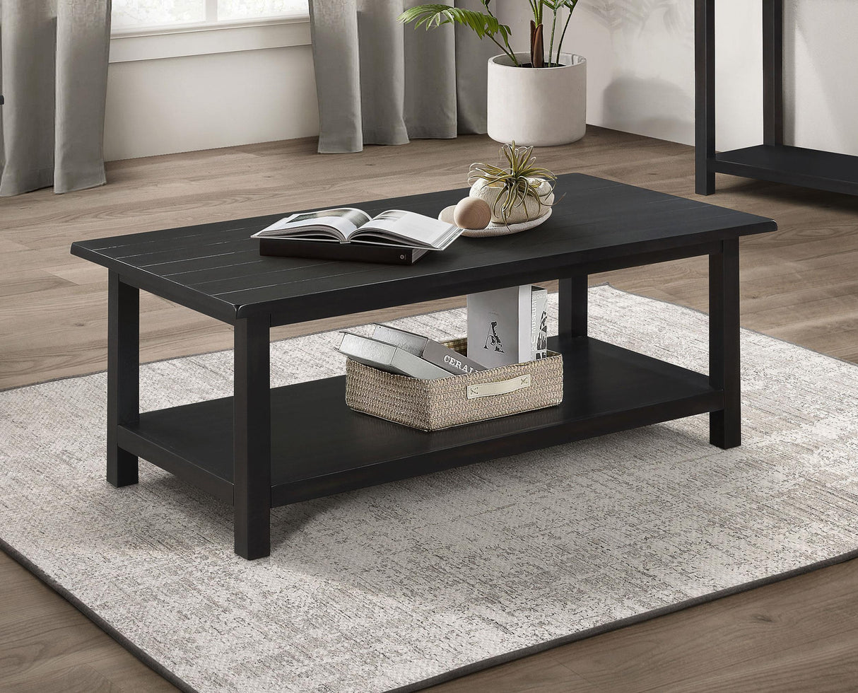 Payne Java Wood Coffee Table with Shelf from Coaster - Luna Furniture