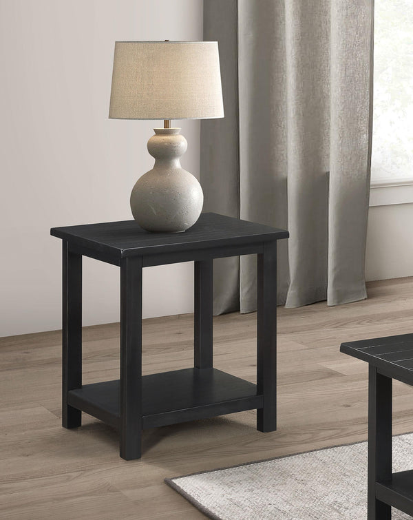 Payne Java Wood End Table with Shelf