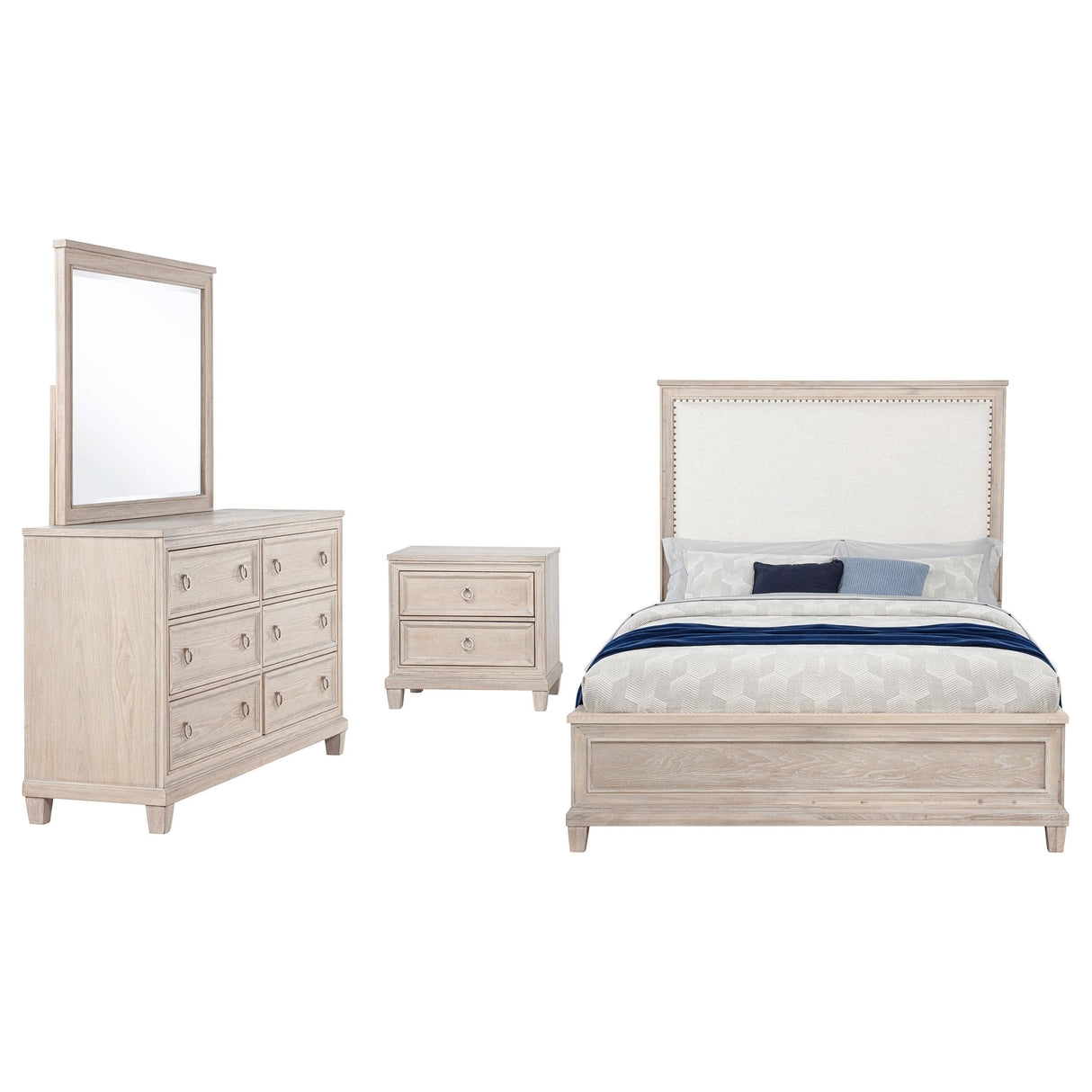 Pembroke Washed Oak 4-Piece California King Bedroom Set from Coaster - Luna Furniture