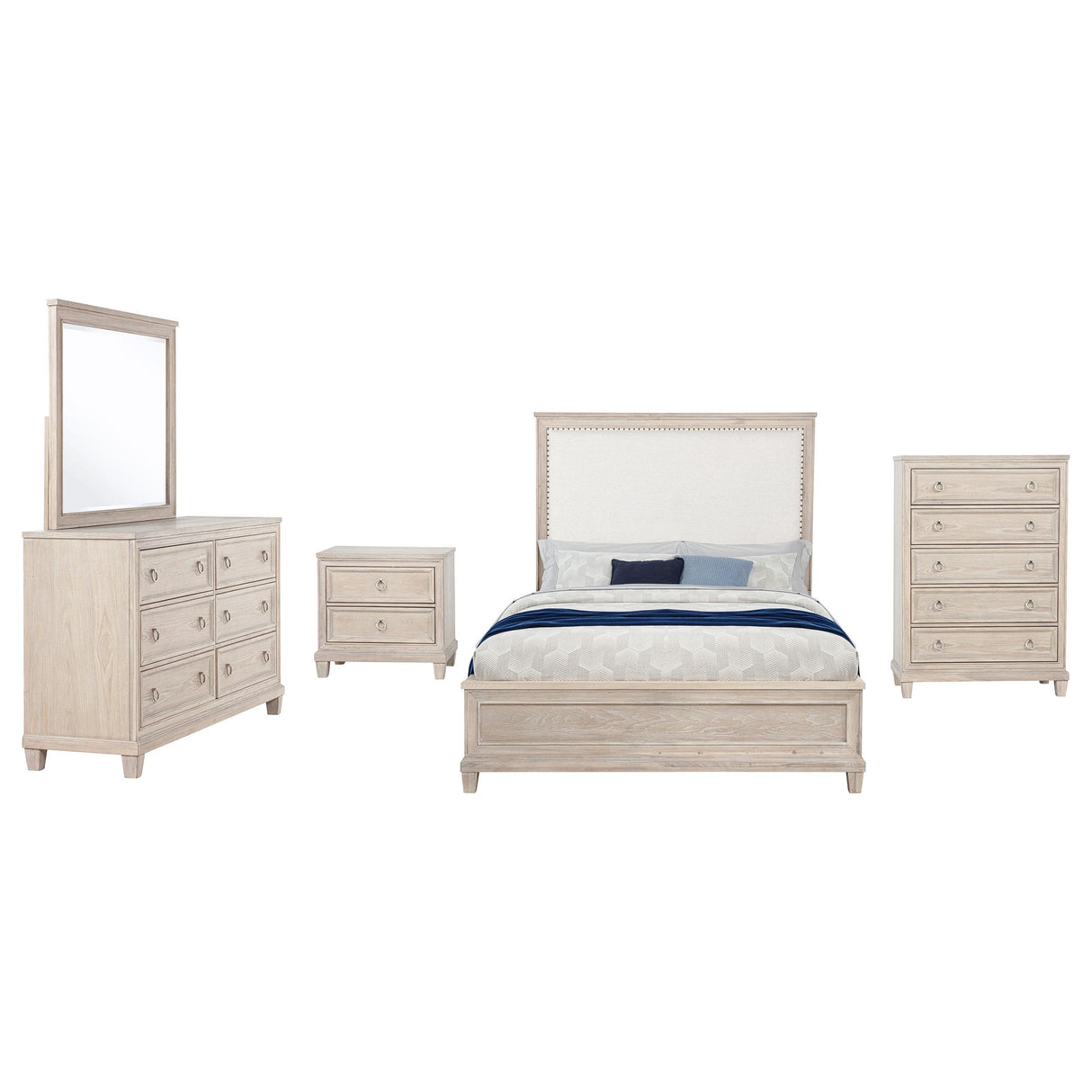 Pembroke Washed Oak 5-Piece California King Bedroom Set from Coaster - Luna Furniture