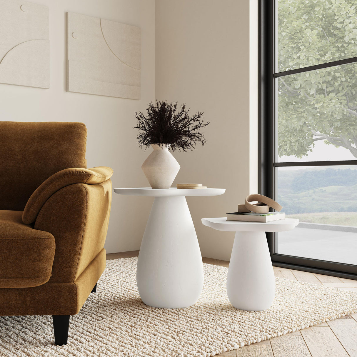 Perth Off White 17-inch Cloud Shaped Top Side Table from Coaster - Luna Furniture