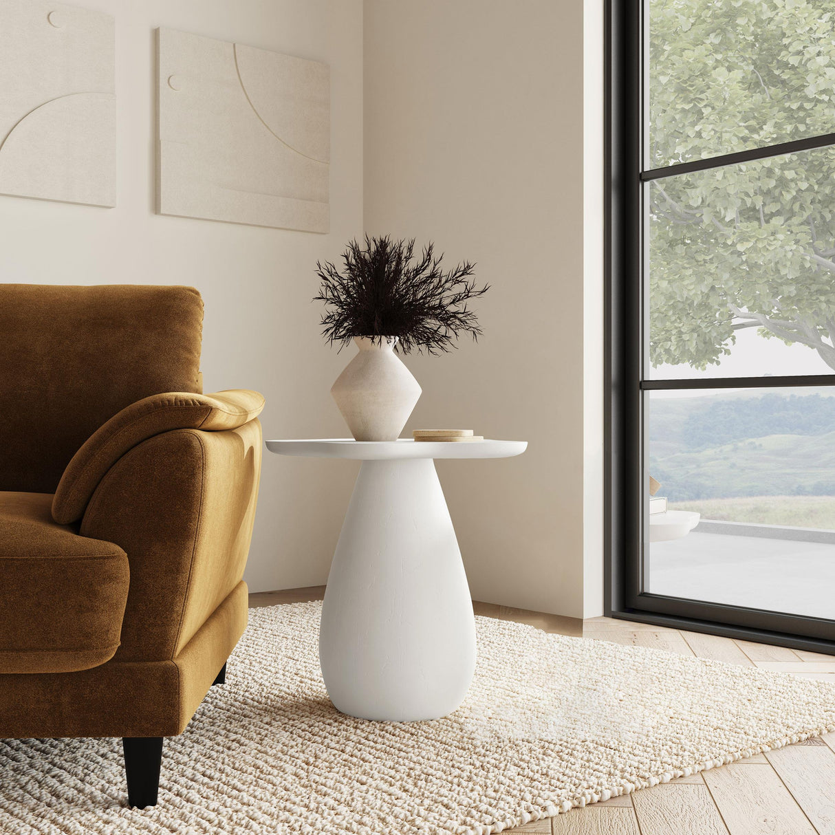 Perth Off White Cloud Shaped Top Side Table from Coaster - Luna Furniture