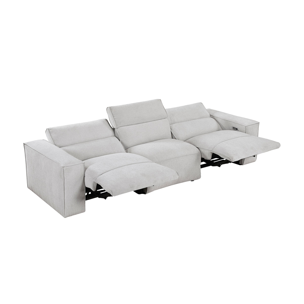 Phoebe Light Gray Power Double Reclining Living Room Set from Homelegance - Luna Furniture