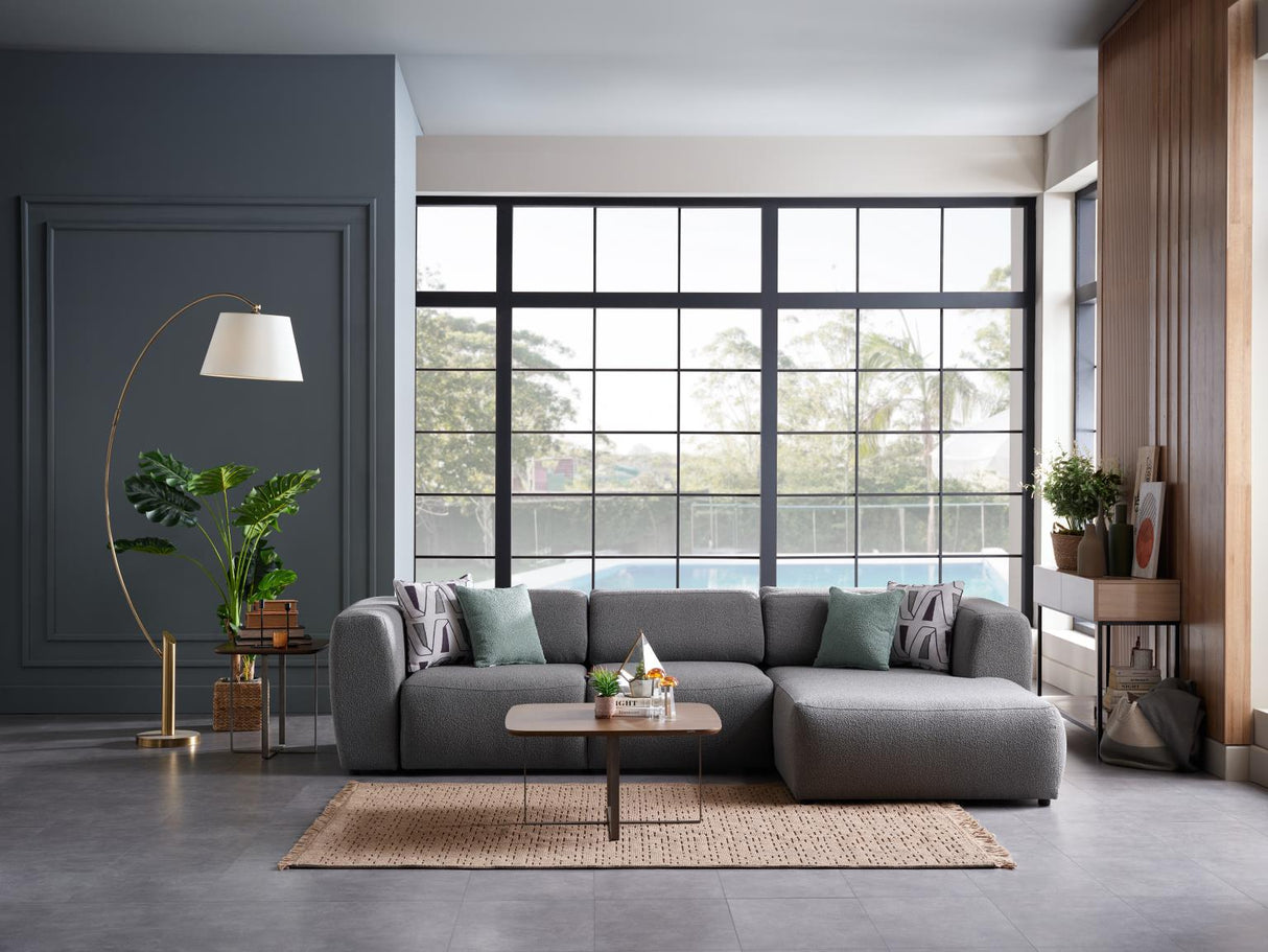 Picasso Oscar Gray RAF Chaise Sleeper Sectional from Bellona - Luna Furniture