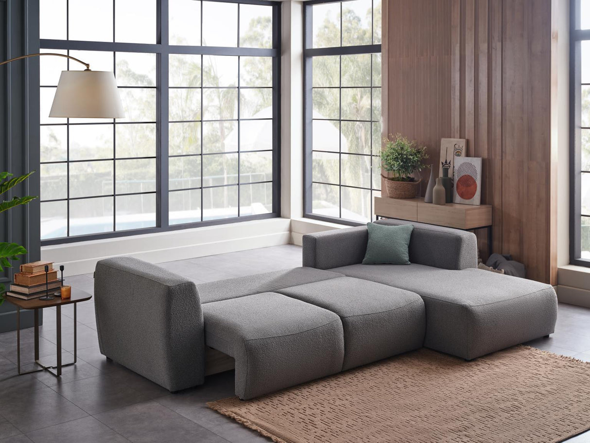 Picasso Oscar Gray RAF Chaise Sleeper Sectional from Bellona - Luna Furniture