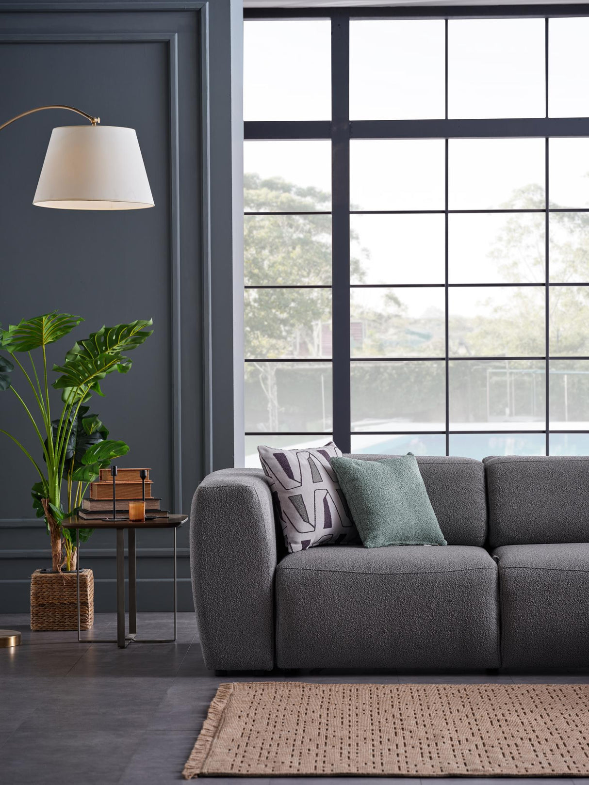 Picasso Oscar Gray RAF Chaise Sleeper Sectional from Bellona - Luna Furniture