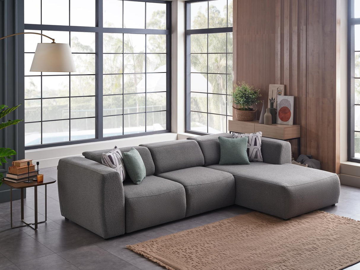 Picasso Oscar Gray RAF Chaise Sleeper Sectional from Bellona - Luna Furniture
