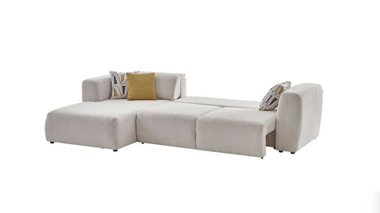 Picasso Oscar White LAF Chaise Sleeper Sectional from Bellona - Luna Furniture