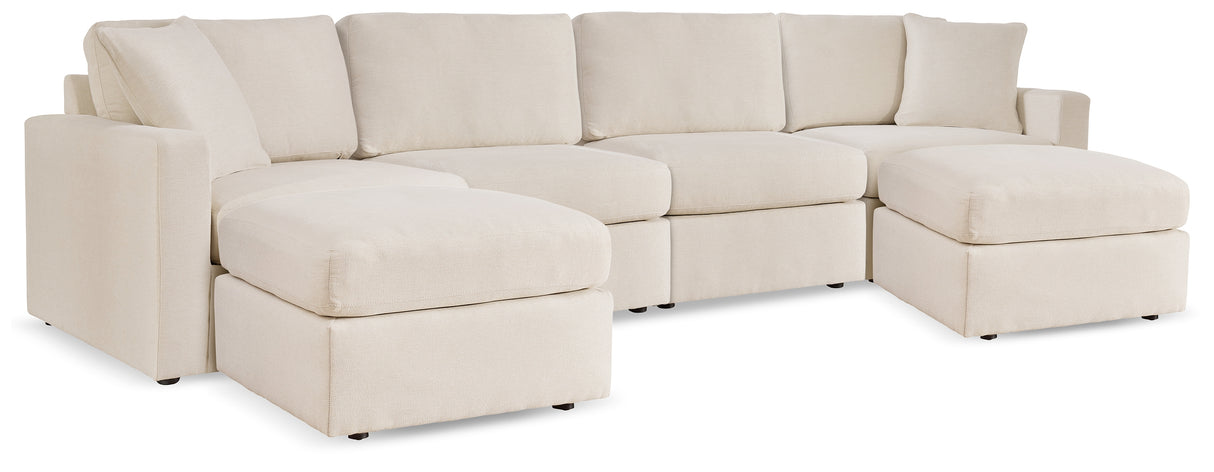 Pillar Peak 4-Piece Sectional with Ottoman in Oyster from Ashley - Luna Furniture