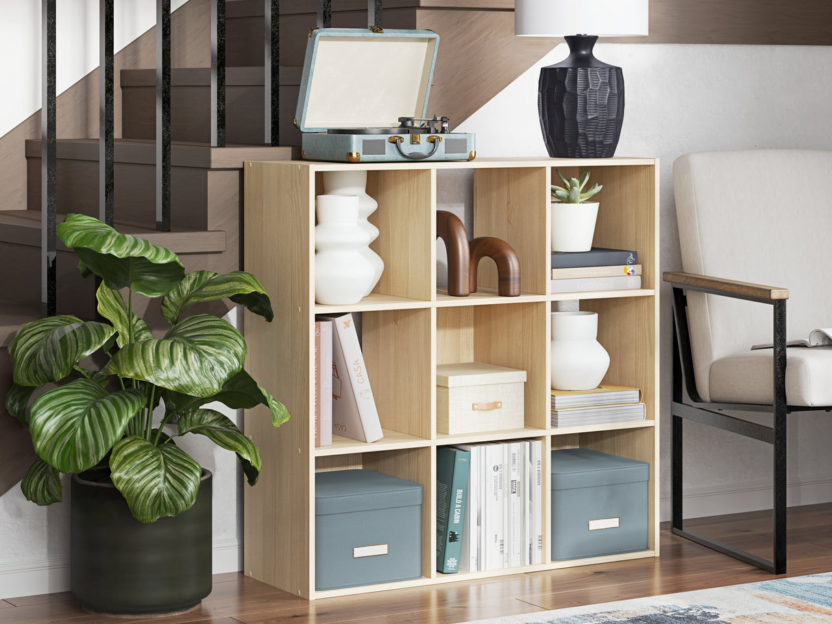 Piperton Tan Nine Cube Organizer from Ashley Furniture - Luna Furniture