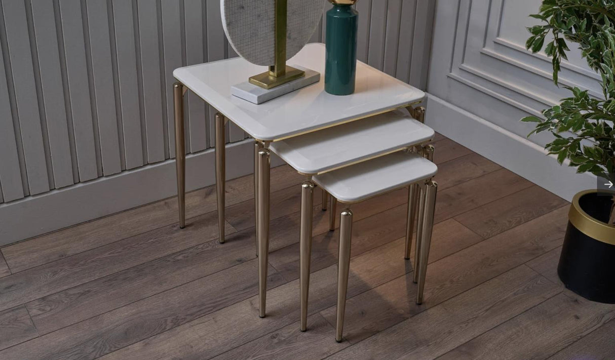 Plaza Ivory Nesting Table from Bellona - Luna Furniture