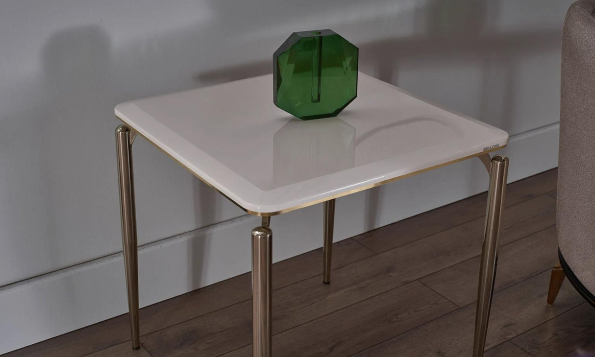 Plaza Ivory Side Table from Bellona - Luna Furniture