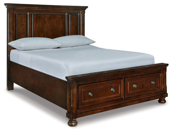 Porter Rustic Brown Queen Platform Storage Bed