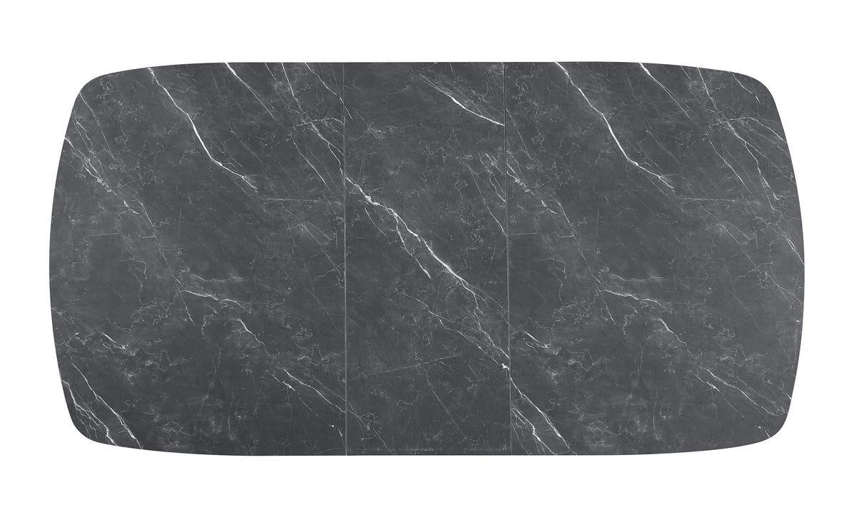 Potero Black Faux Marble Extendable Dining Table from Coaster - Luna Furniture