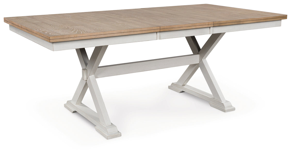 Purlaney Antique White/Natural Dining Butterfly Extension Table from Ashley Furniture - Luna Furniture