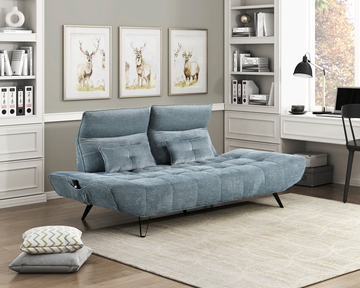 Quonsett Blue Sofa with Power Adjustable Seat from Homelegance - Luna Furniture