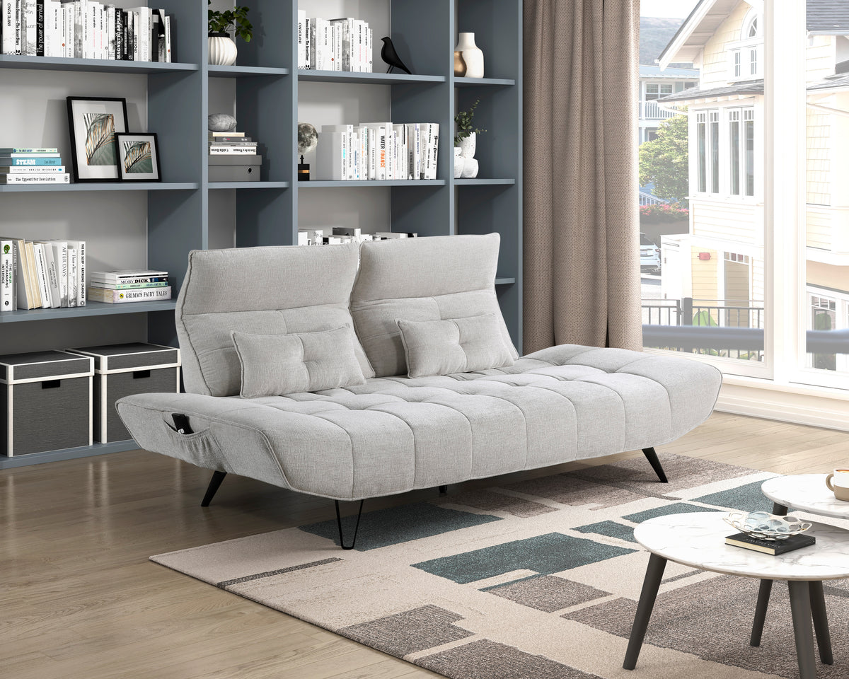 Quonsett Light Gray Sofa with Power Adjustable Seat from Homelegance - Luna Furniture